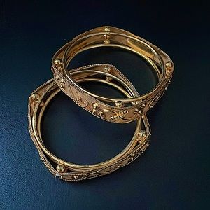 Two gold bangles